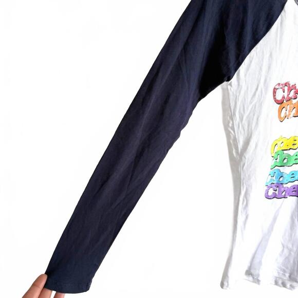 NEW CHASER women's cheap trick baseball graphic tee in white/blue - Picture 4 of 5